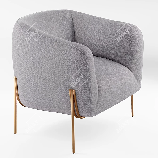 Elegant Micaela Chair: Luxurious Bliss 3D model image 4