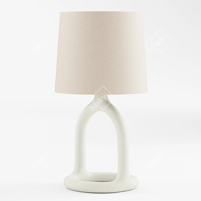 Boho Resin Base Table Lamp 3D model image 5