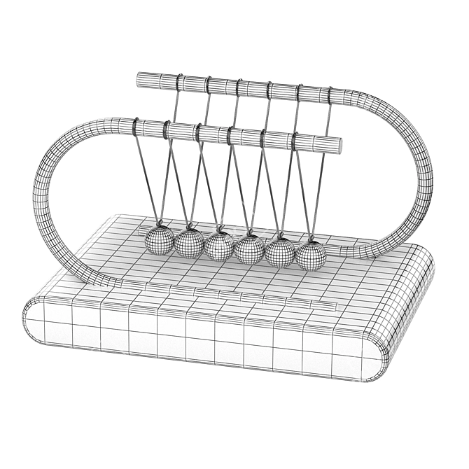 V-Ray Compatible Newton Cradle 3D model image 6