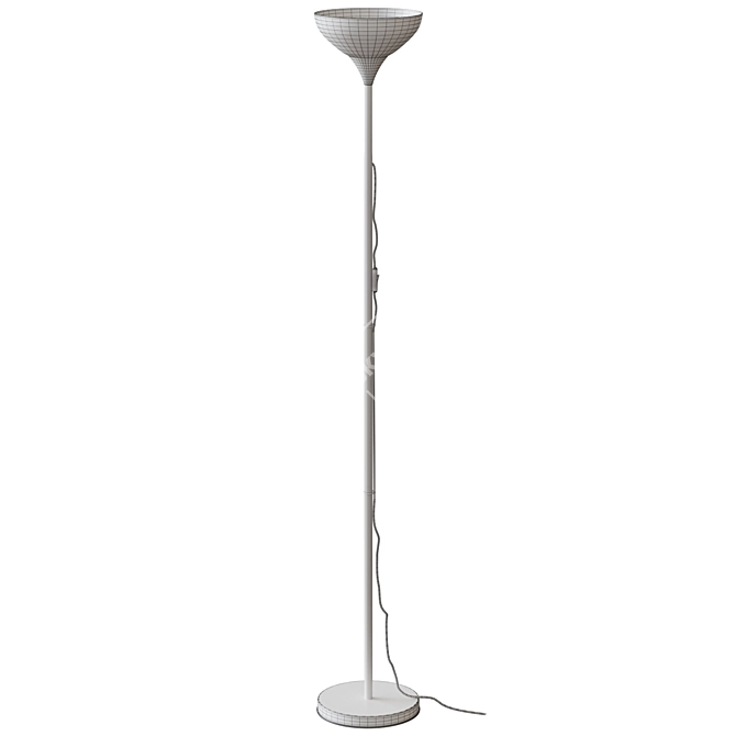 Title: No-Nut Black Floor Lamp 3D model image 2