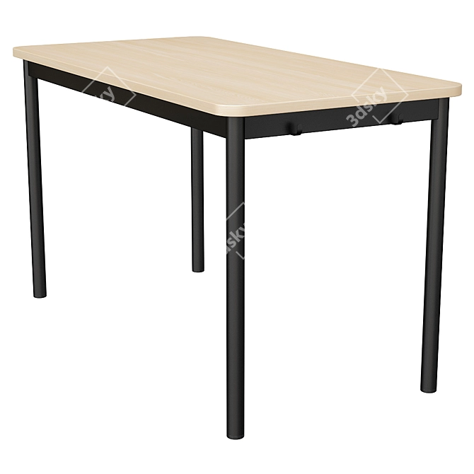 Modern Oak Dining Set 3D model image 7