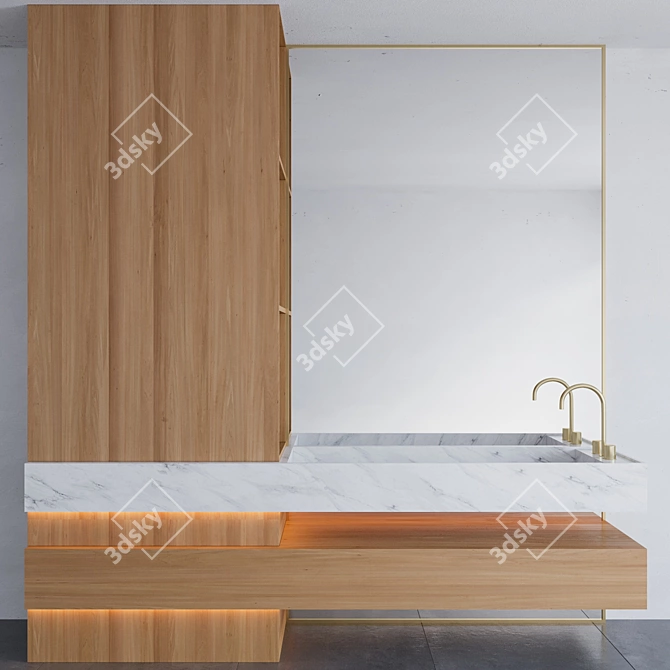 Sleek Bathroom Ensemble 3D model image 1