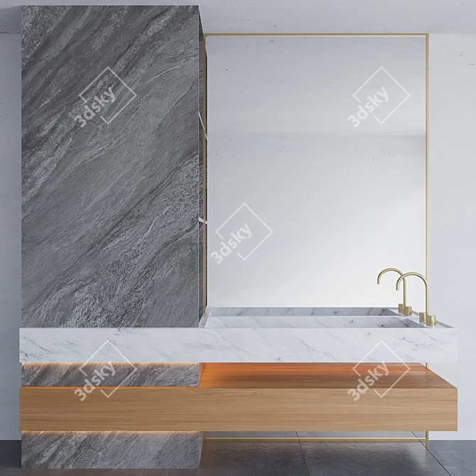 Sleek Bathroom Ensemble 3D model image 3