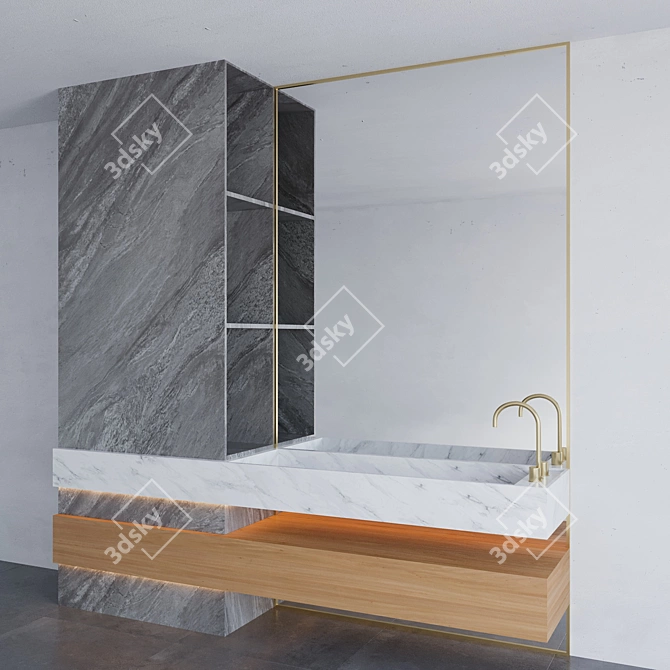 Sleek Bathroom Ensemble 3D model image 4