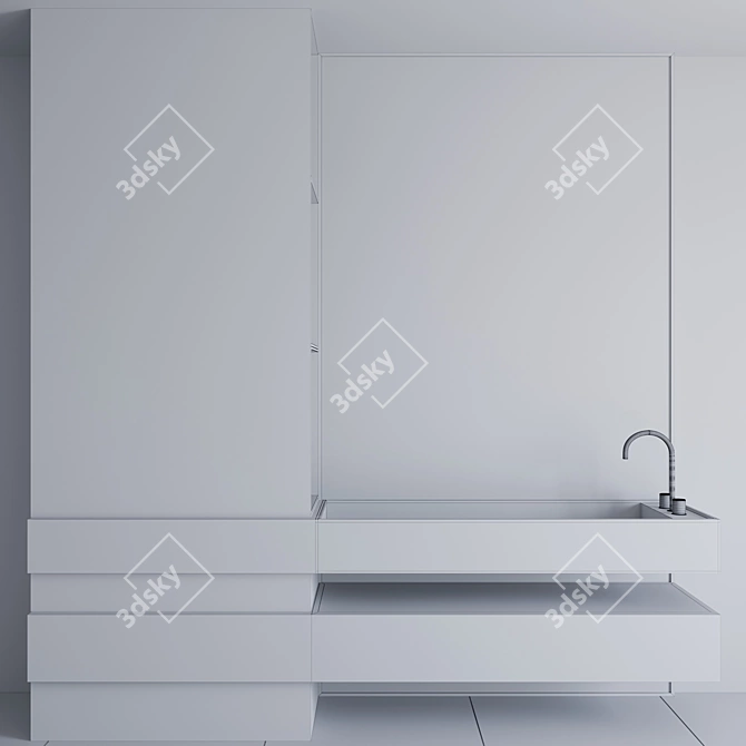 Sleek Bathroom Ensemble 3D model image 6