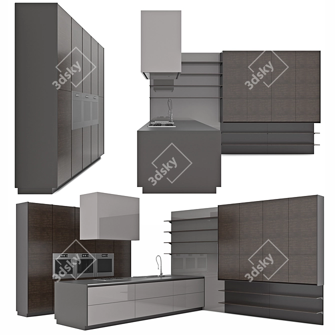 Versatile Kitchen Collection 3D model image 1