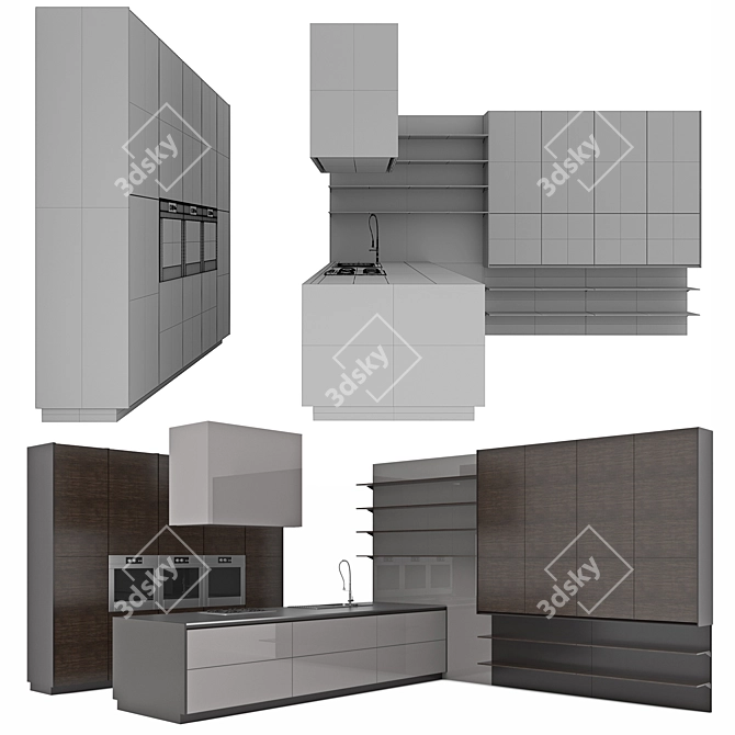 Versatile Kitchen Collection 3D model image 3