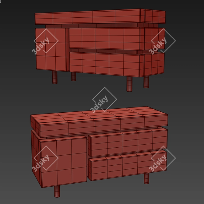 Geometric Elegance: NOOM Sideboard 3D model image 3