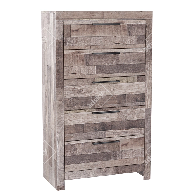 Effie Vintage 5-Drawer Chest 3D model image 1