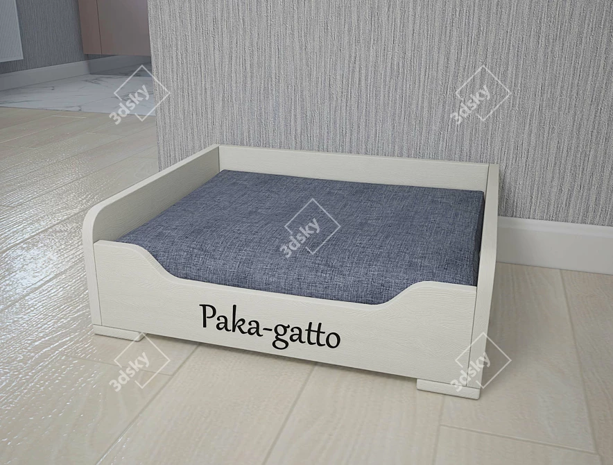 Cozy Pine Cat Bed 3D model image 1