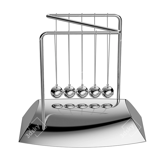 Classic Newton Cradle Toy 3D model image 2