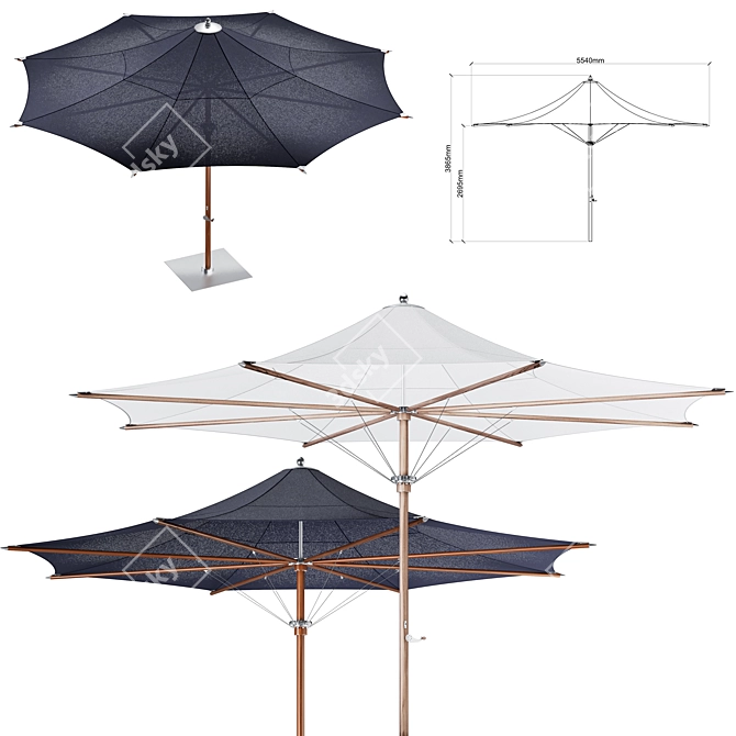 Striking Ocean Master Max Octagon Parasol 3D model image 1