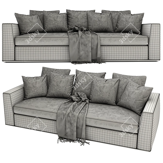 Contemporary Minotti Powell Sofa 3D model image 3