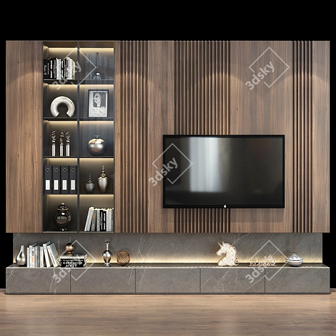 SleekTV Shelf: Organize & Display 3D model image 1