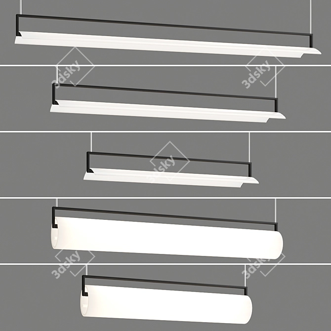 Sleek Kontur Hanging Lamp 3D model image 1