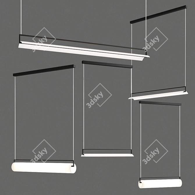 Sleek Kontur Hanging Lamp 3D model image 2