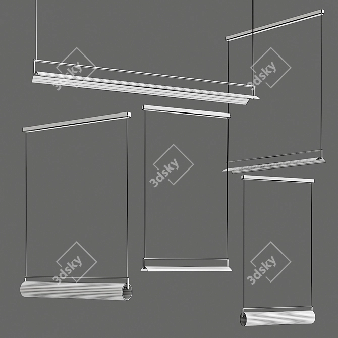 Sleek Kontur Hanging Lamp 3D model image 3