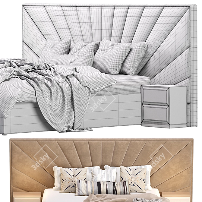 Cazarina Elegant Bed 3D model image 6