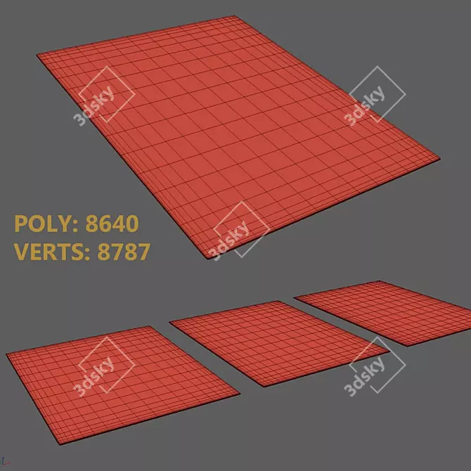 Luxury Oversized Area Rug 3D model image 2