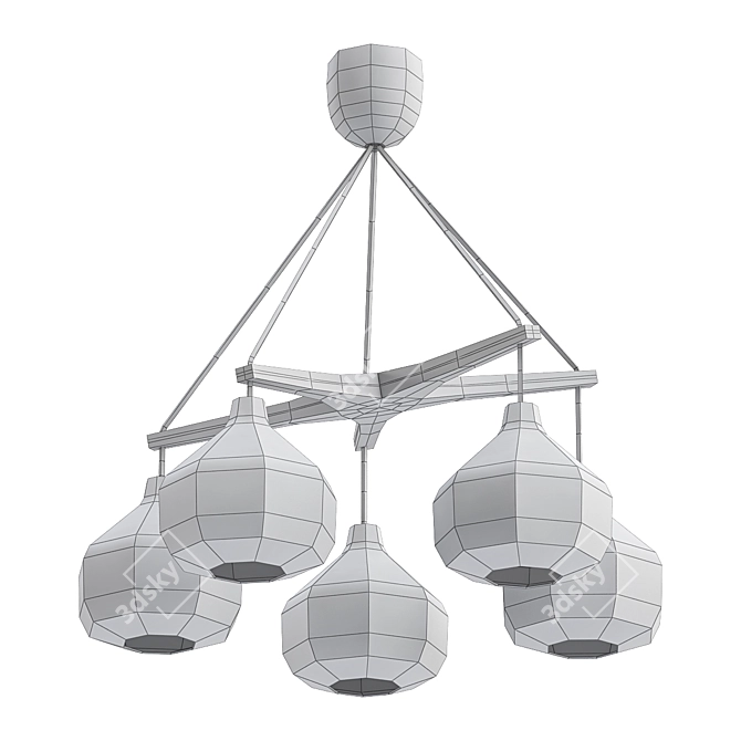 Elegant UNO Ceiling Lamp 3D model image 2