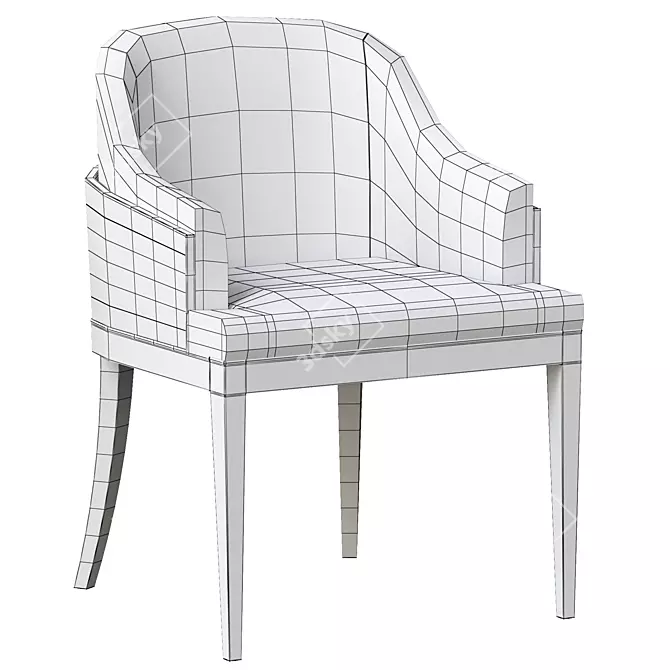 Elegant Wolfe Dining Chair 3D model image 5