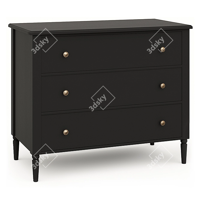 Elegant Blues Dresser: 100x83x53 cm 3D model image 3