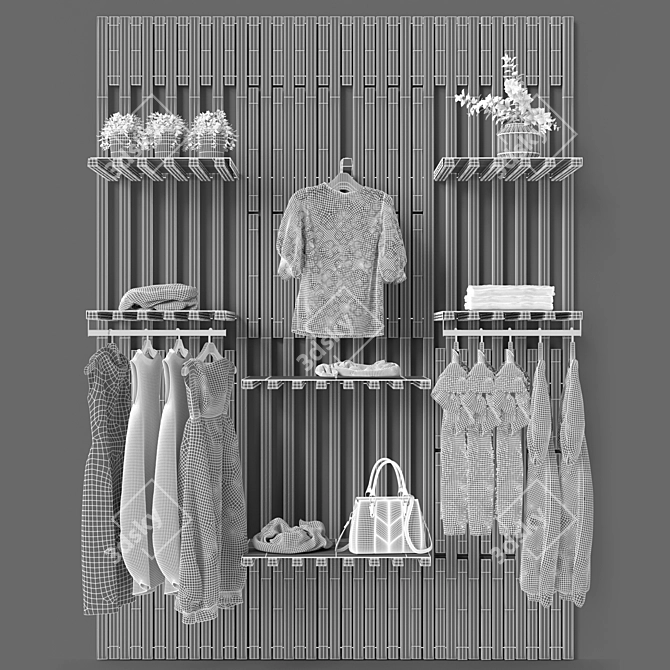 Modern Wardrobe Hanger 3D model image 4