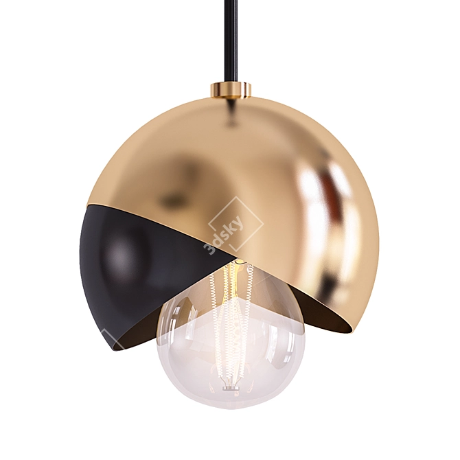 Modern Aged Brass Pendant - Emma 3D model image 1