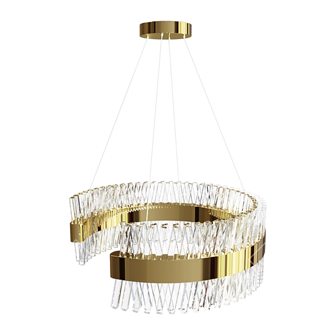 Elegant Glass LED Chandelier 3D model image 1