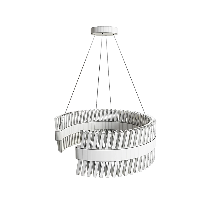 Elegant Glass LED Chandelier 3D model image 2