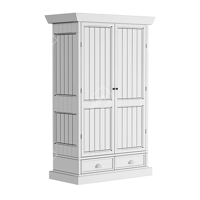 Elegant Palermo Wardrobe 3D model image 2