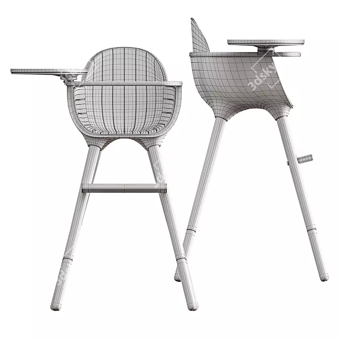 Versatile Ovo High Chair - Stylish and Practical 3D model image 7