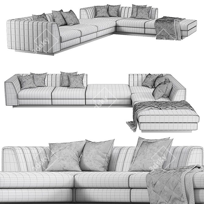 Harry Modular Sofa - Stylish and Versatile Home Furniture 3D model image 2
