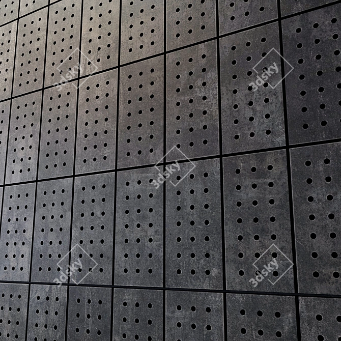 Smooth Concrete Wall Tile 3D model image 2