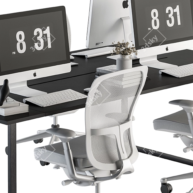 Modular Workstation - Employee Set 3D model image 3