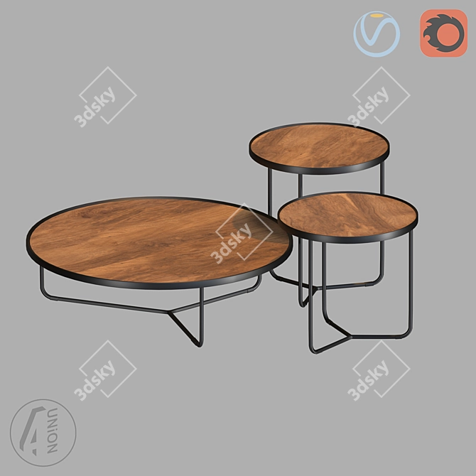 Modern Round Table - Versatile Sizes 3D model image 1