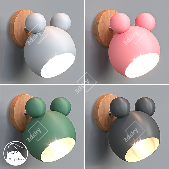 Mickey Mouse Kids Wall Lamp 3D model image 1