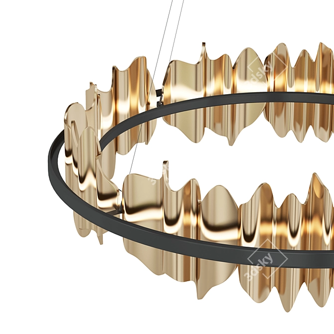 Elegant Nordic Metal Chandelier 3D model image 2