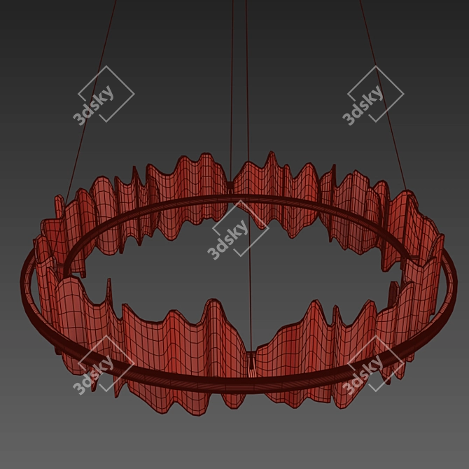 Elegant Nordic Metal Chandelier 3D model image 3