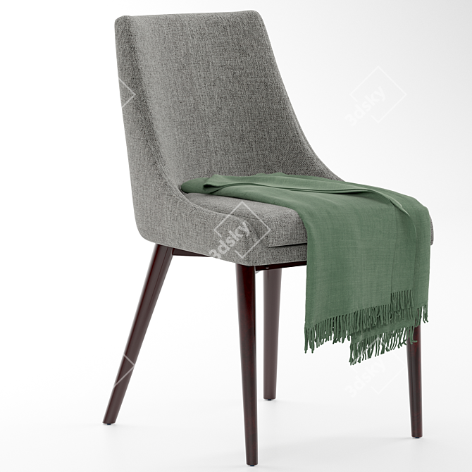 Chelsea Lane Baxter: Sleek and Chic Fabric Chair 3D model image 1