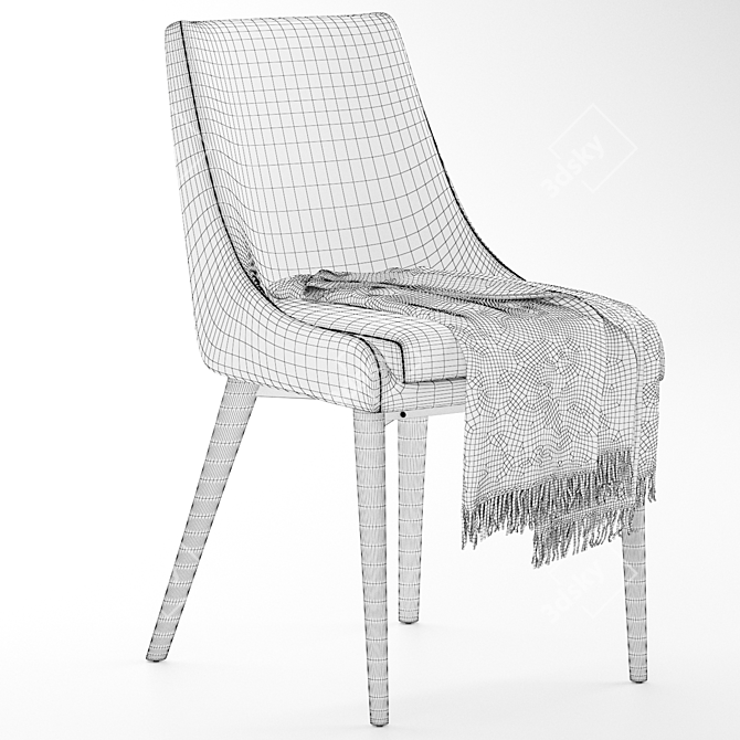 Chelsea Lane Baxter: Sleek and Chic Fabric Chair 3D model image 5