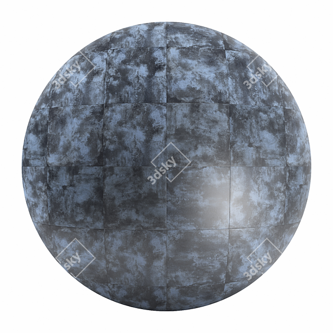 Navy Metal Tile: 8 Texture Variations, PBR, Seamless 3D model image 1