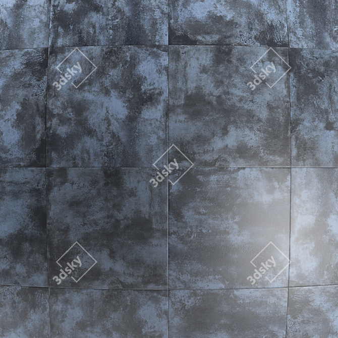 Navy Metal Tile: 8 Texture Variations, PBR, Seamless 3D model image 2