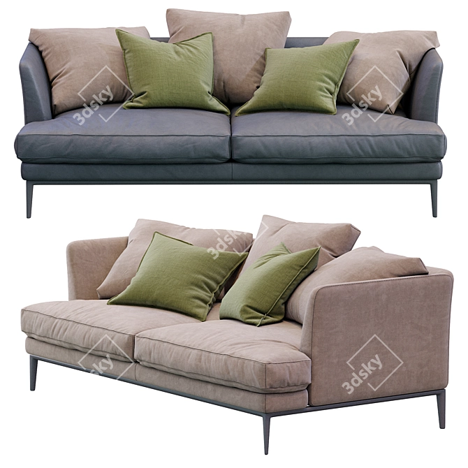 Elegant Alivar Portofino Sofa 3D model image 3