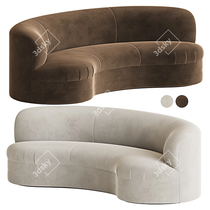  Modern Curved Sofa: Weiman Thesouthlooploft 3D model image 1