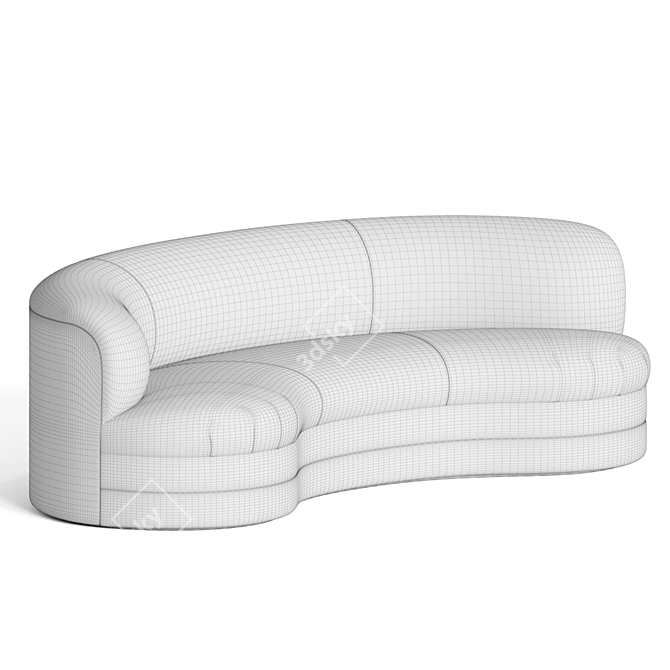  Modern Curved Sofa: Weiman Thesouthlooploft 3D model image 3