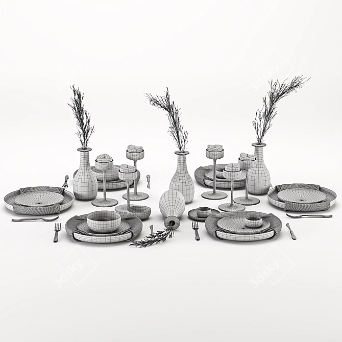 Elegant Table Setting: 3D Max + OBJ 3D model image 5