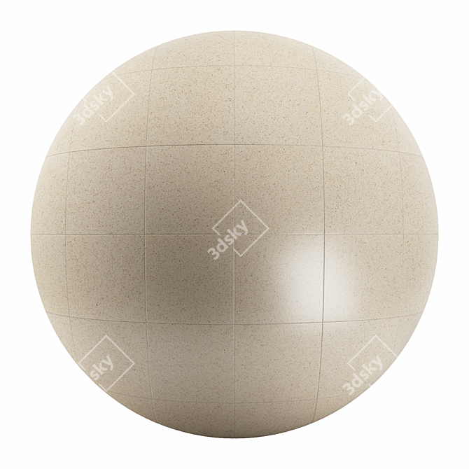 Authentic Beige Stone Tile: PBR 4K Texture 3D model image 1