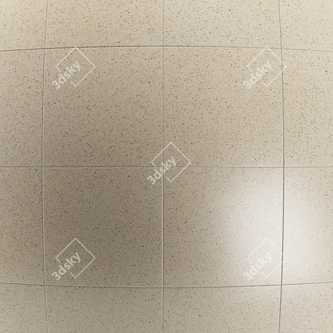 Authentic Beige Stone Tile: PBR 4K Texture 3D model image 2