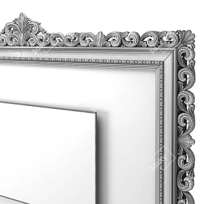 Elegant Baroque Frame TV Shelf 3D model image 5